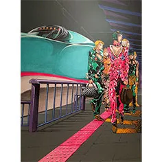 荒木飛呂彦原画展 ジョジョ展 x GUCCI 2012年 ブチャラティチーム御一行 ハヤブサ新幹線 複製原画