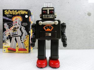 ブリキ ロボット スモーキングスペースマン 黒 箱付き 買取 HAHATOY