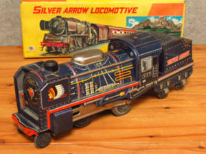 SILVER ARROW 3187 昭和 レトロ ブリキ 汽車 玩具 箱付き